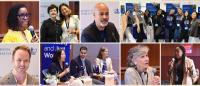 A collage Alumni Summit participants, including alumni and faculty